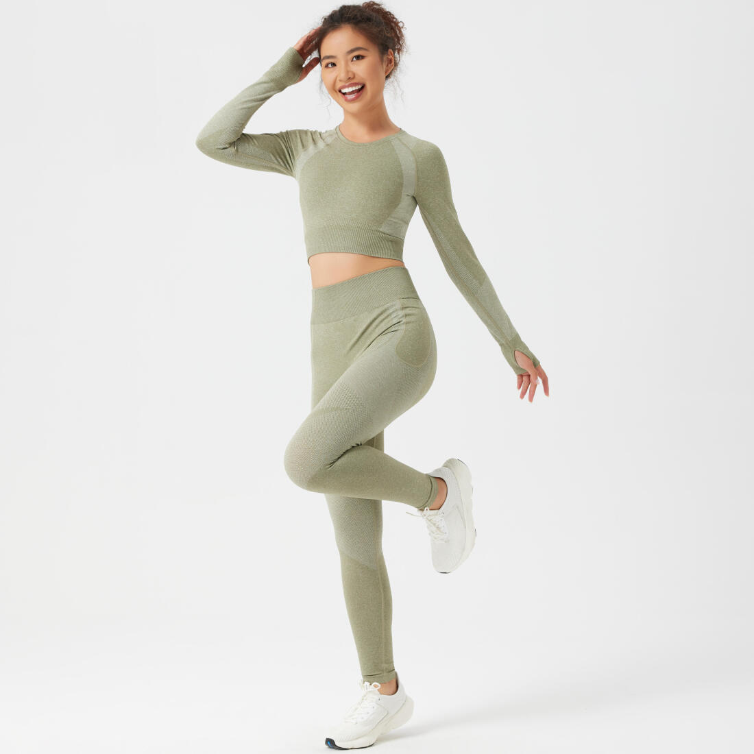 DOMYOS(ドミオス) フィットネス ハイウエスト シームレス レギンス レディース