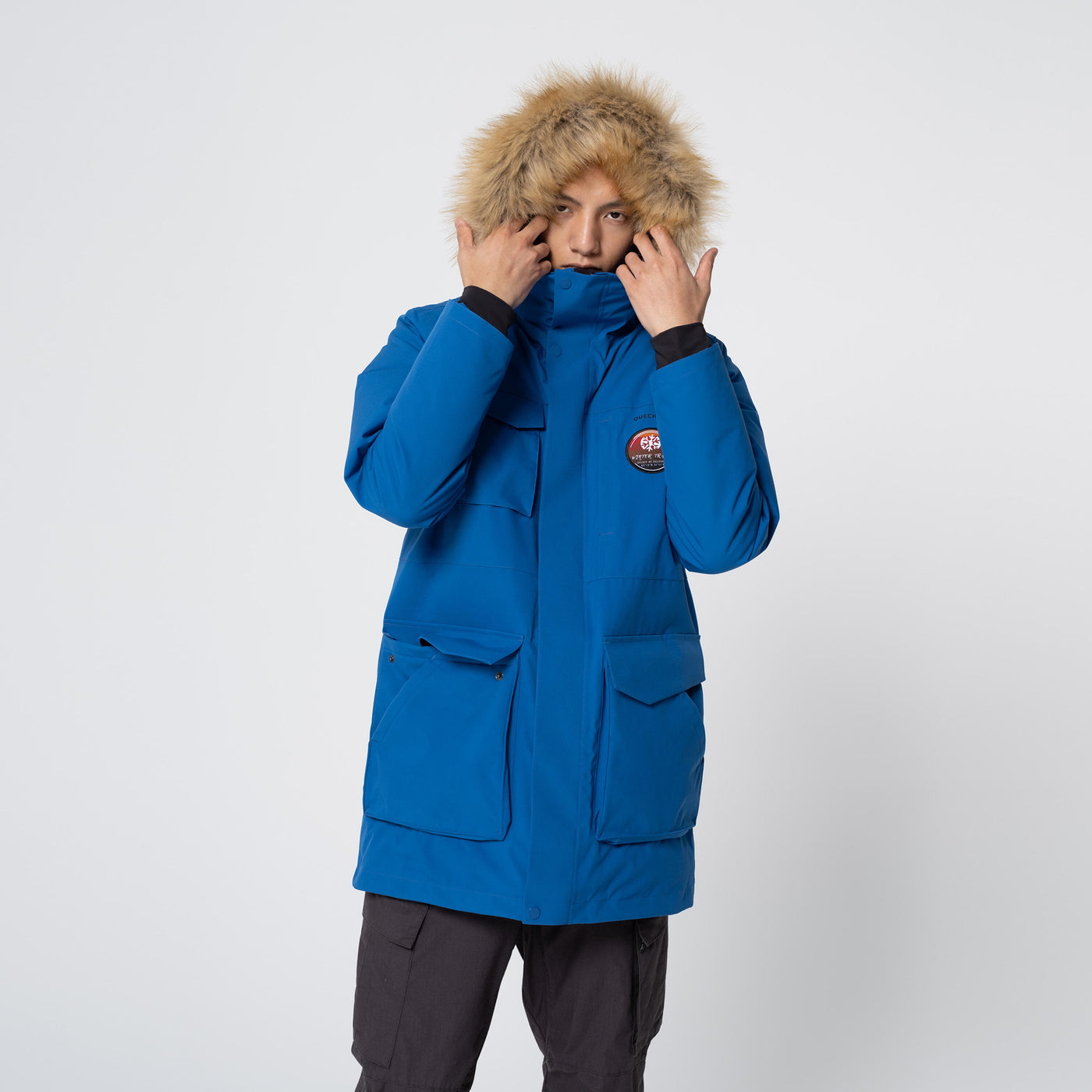 QUECHUA(ケシュア)登山・スノーハイキング メンズ パーカー フェザー ダウンSH500 ULTRA-WARM -15°C 軽量 防水