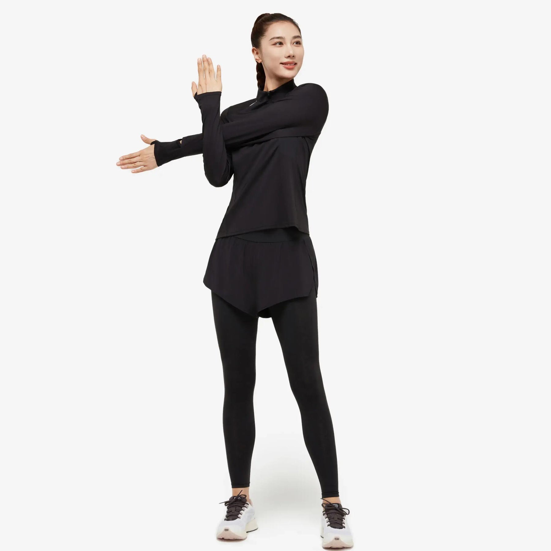 KIPRUN (キプラン) ランニング レディース 長袖Tシャツ ハーフファスナー Dry+