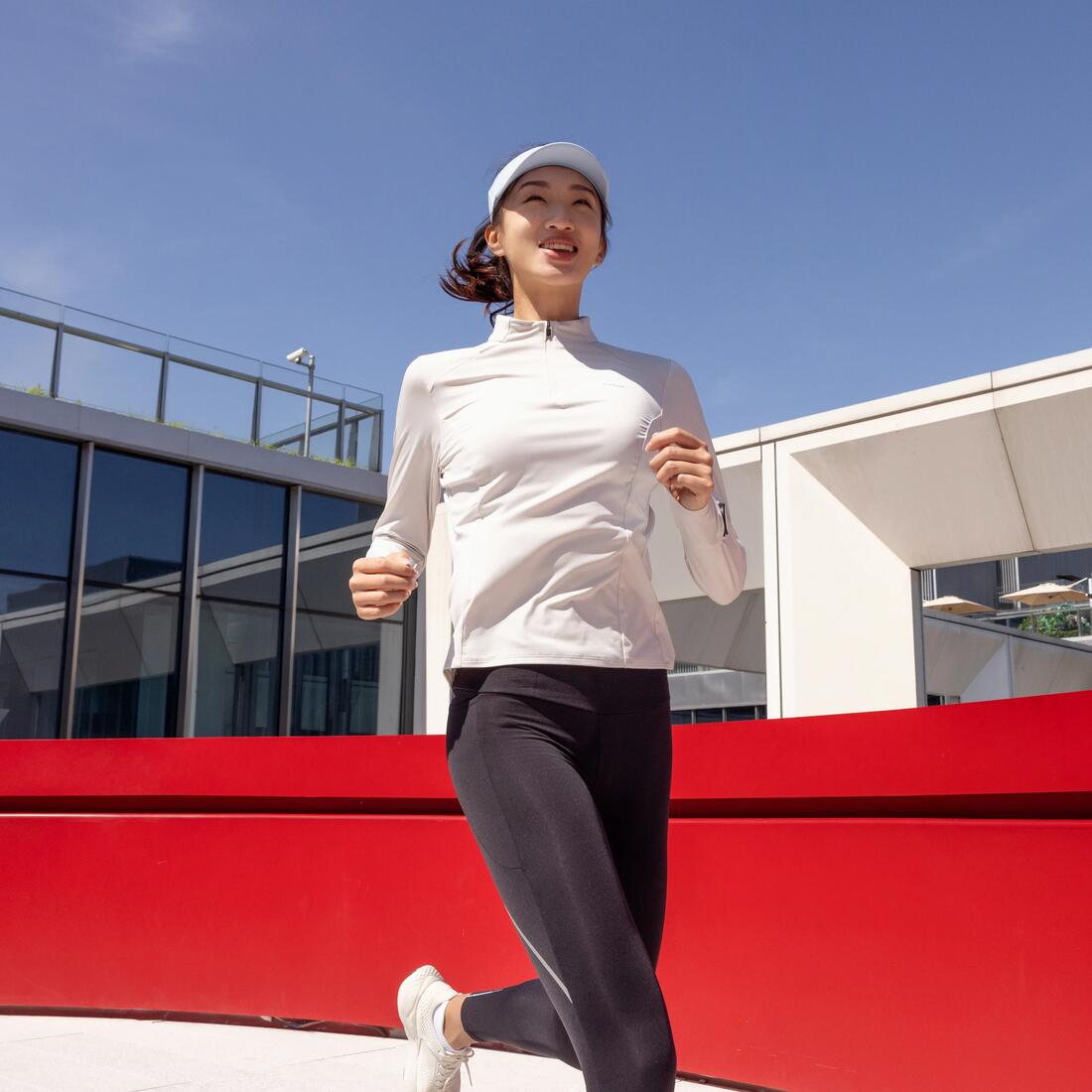 KIPRUN (キプラン) ランニング レディース 長袖Tシャツ ハーフファスナー Dry+