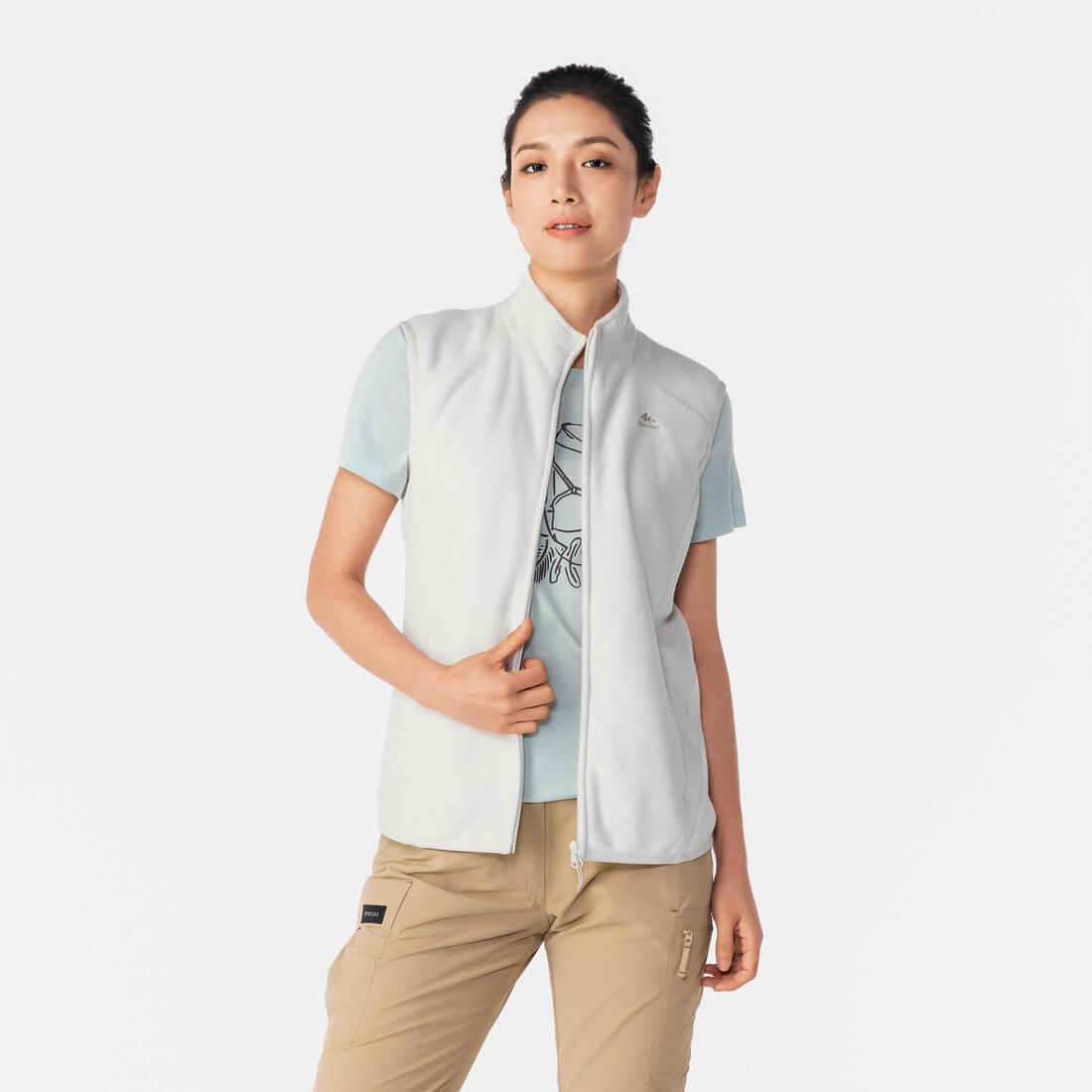 QUECHUA (ケシュア) 登山・ハイキング フリースベスト 保温 MH 100 - レディース