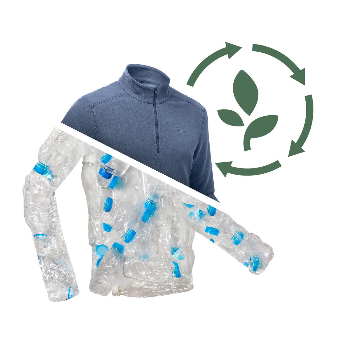 QUECHUA (ケシュア) 登山・ハイキング フリース ハーフジップ MH100 - メンズ