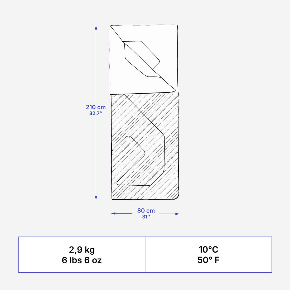 QUECHUA (ケシュア) キャンプ 寝袋 コットン ULTIMCOMFORT 10°C
