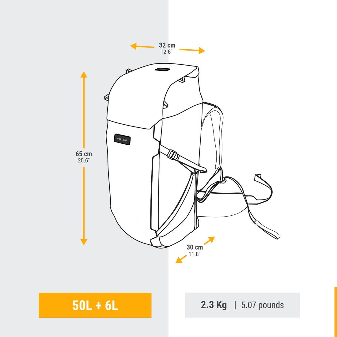 FORCLAZ(フォルクラ)登山・トレッキング バックパック Travel 500 50 L スーツケース開口付き ブラック