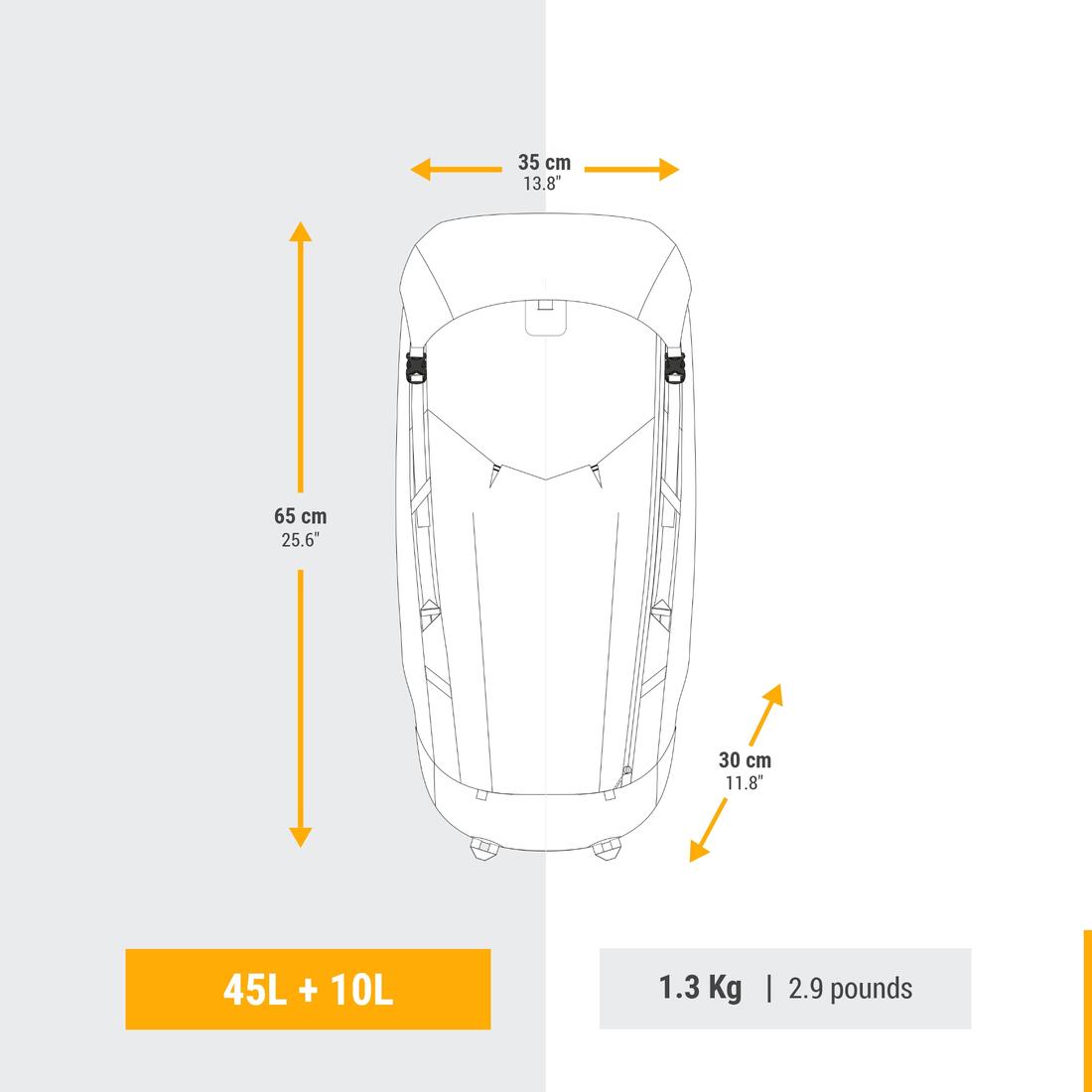 FORCLAZ(フォルクラ)登山・トレッキング バックパック・リュック MT900 UL 45+10L レディース向け
