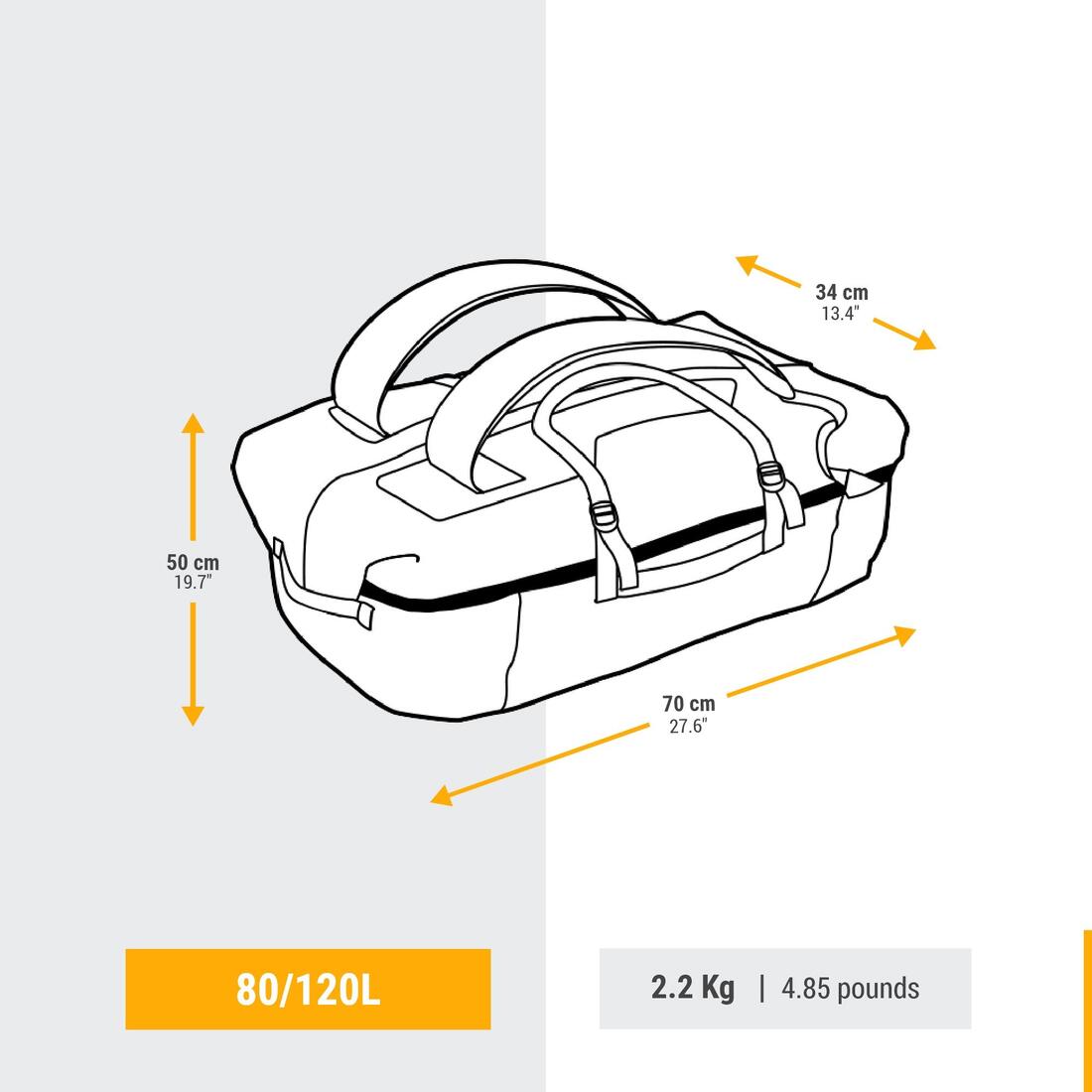 FORCLAZ (フォルクラ) 登山・トレッキング ダッフルバッグ Duffel 900 防水 拡張式 80L~120L