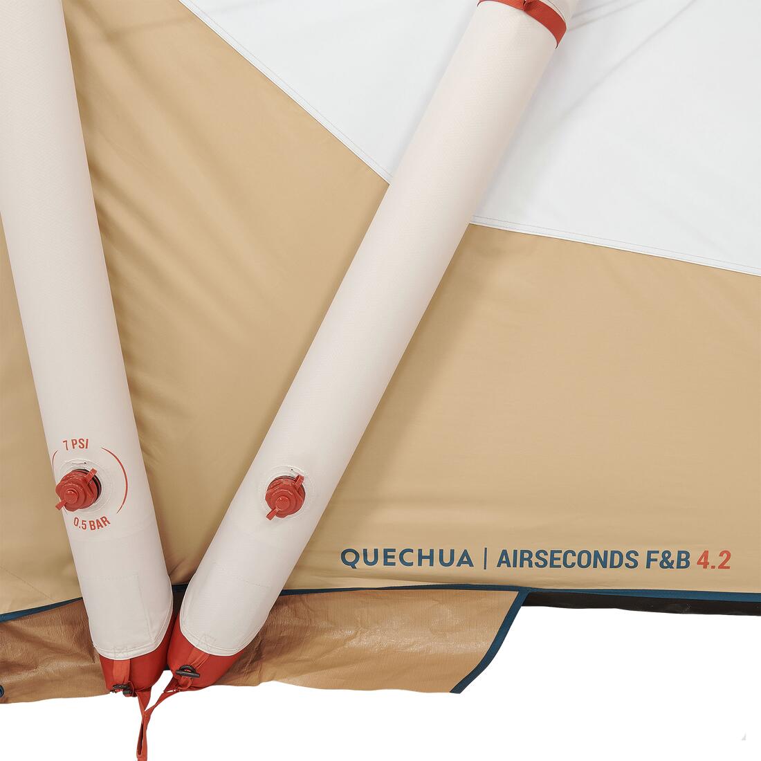 QUECHUA (ケシュア) キャンプ ファミリーテント エアーテント AIR SECONDS FAMILY 4.2 FRESH&BLACK - 4人用 2ルーム