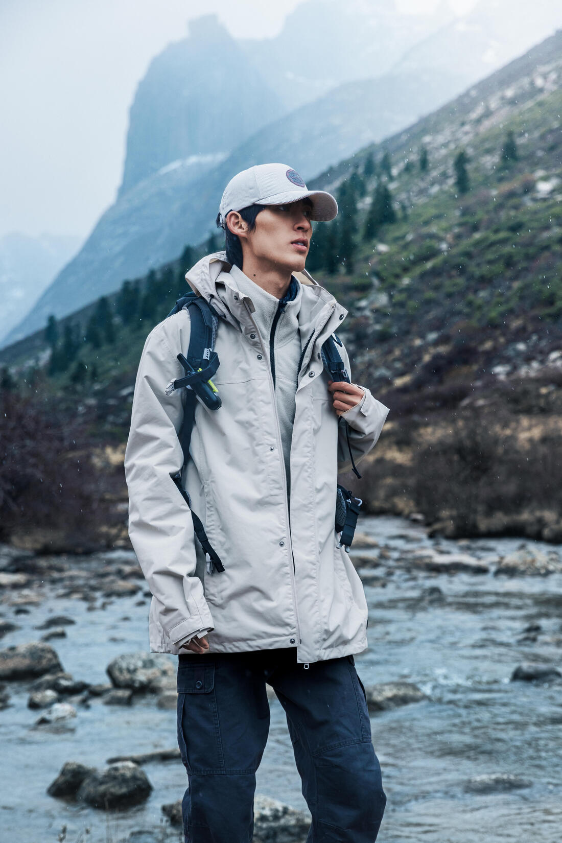 QUECHUA (ケシュア) メンズ3WAY トラベル トレッキング 防水ジャケット - TRAVEL 100 0°C - CN