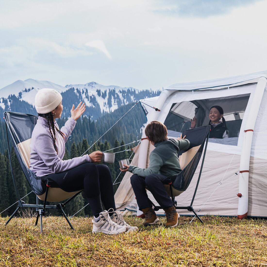 QUECHUA (ケシュア) キャンプ インフレータブルテント fresh&black AIR SECONDS 4.1 4人用 1ルーム