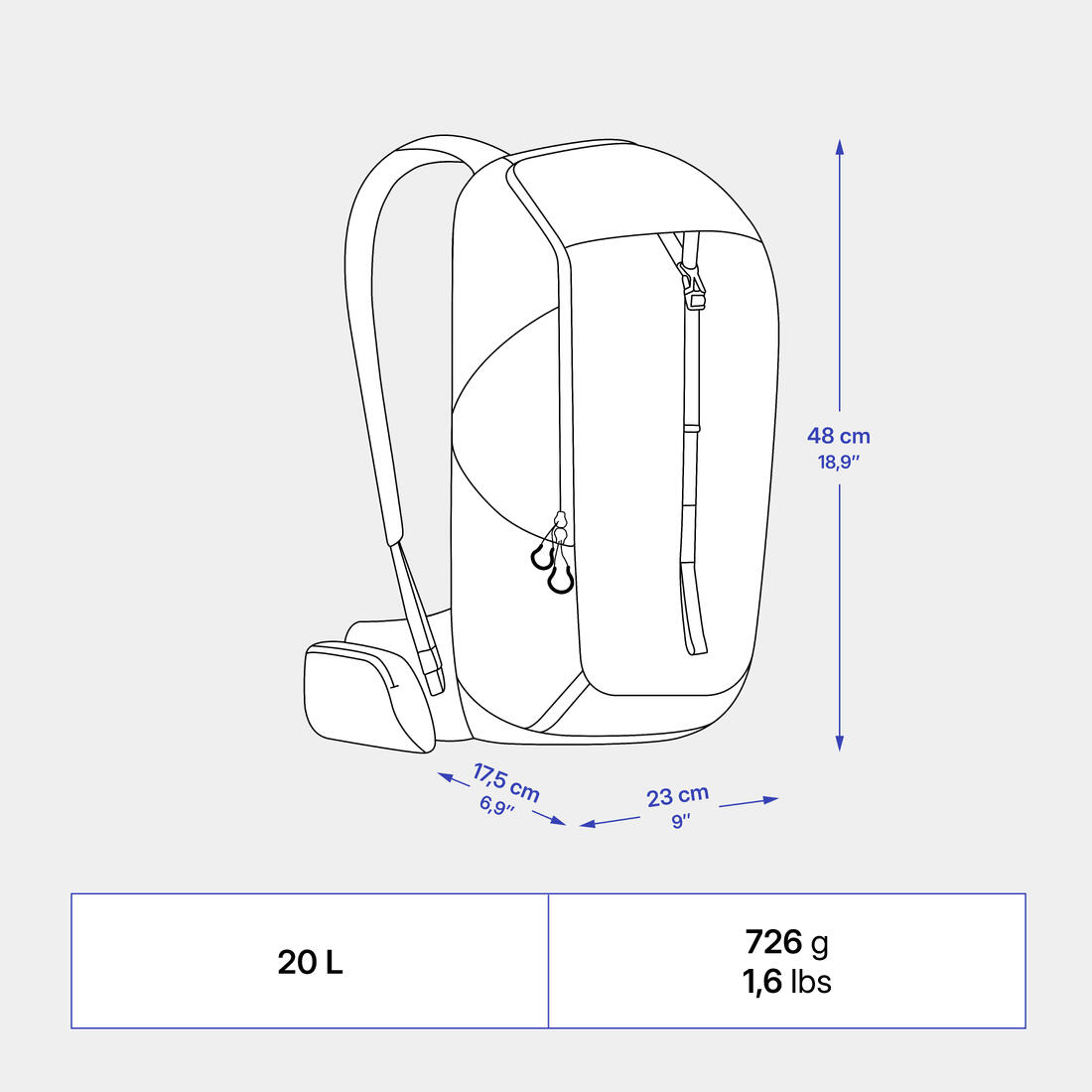 QUECHUA (ケシュア) 登山・ハイキング バックパック 20L MH100