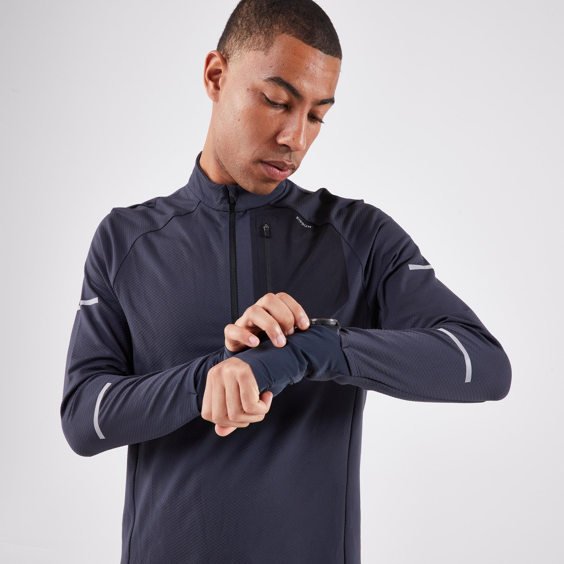 KIPRUN (キプラン) ランニング メンズ ファスナー付き長袖Tシャツ Run 900 Warm