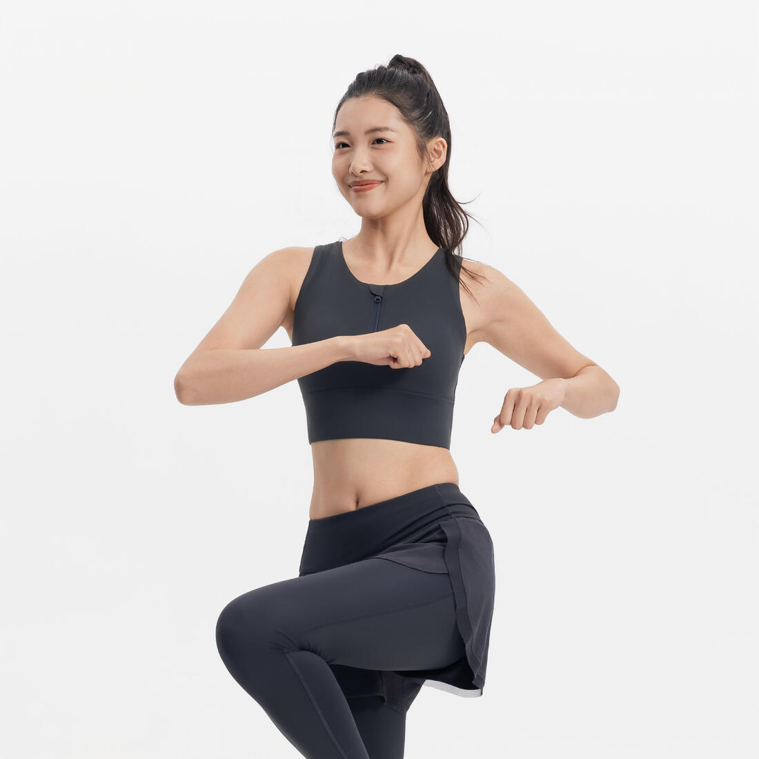 DOMYOS (ドミオス) フィットネス ロングブラ ハーフファスナー CN 920