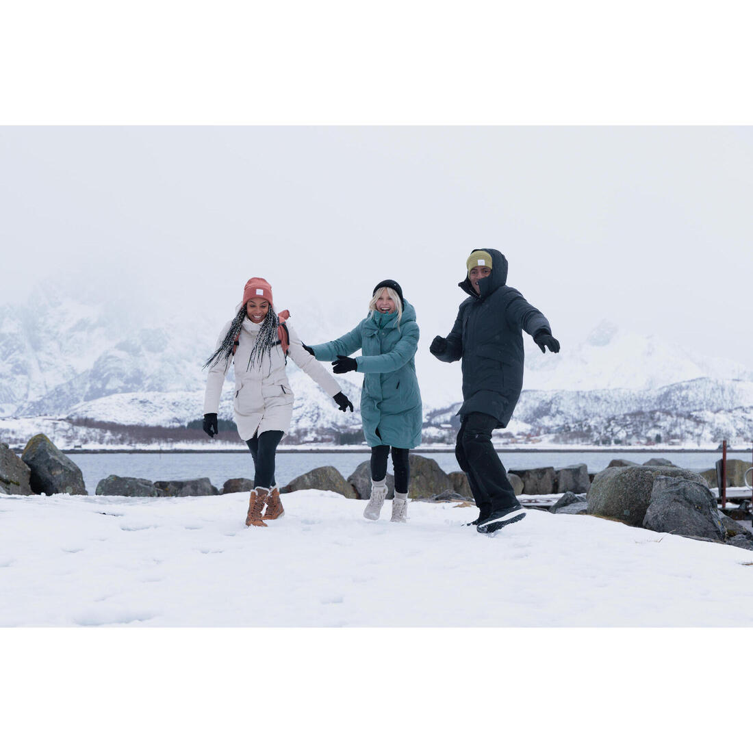 QUECHUA (ケシュア) 登山・スノーハイキング レディース ブーツ ウォーム 防水 レザー ハイカット NH900