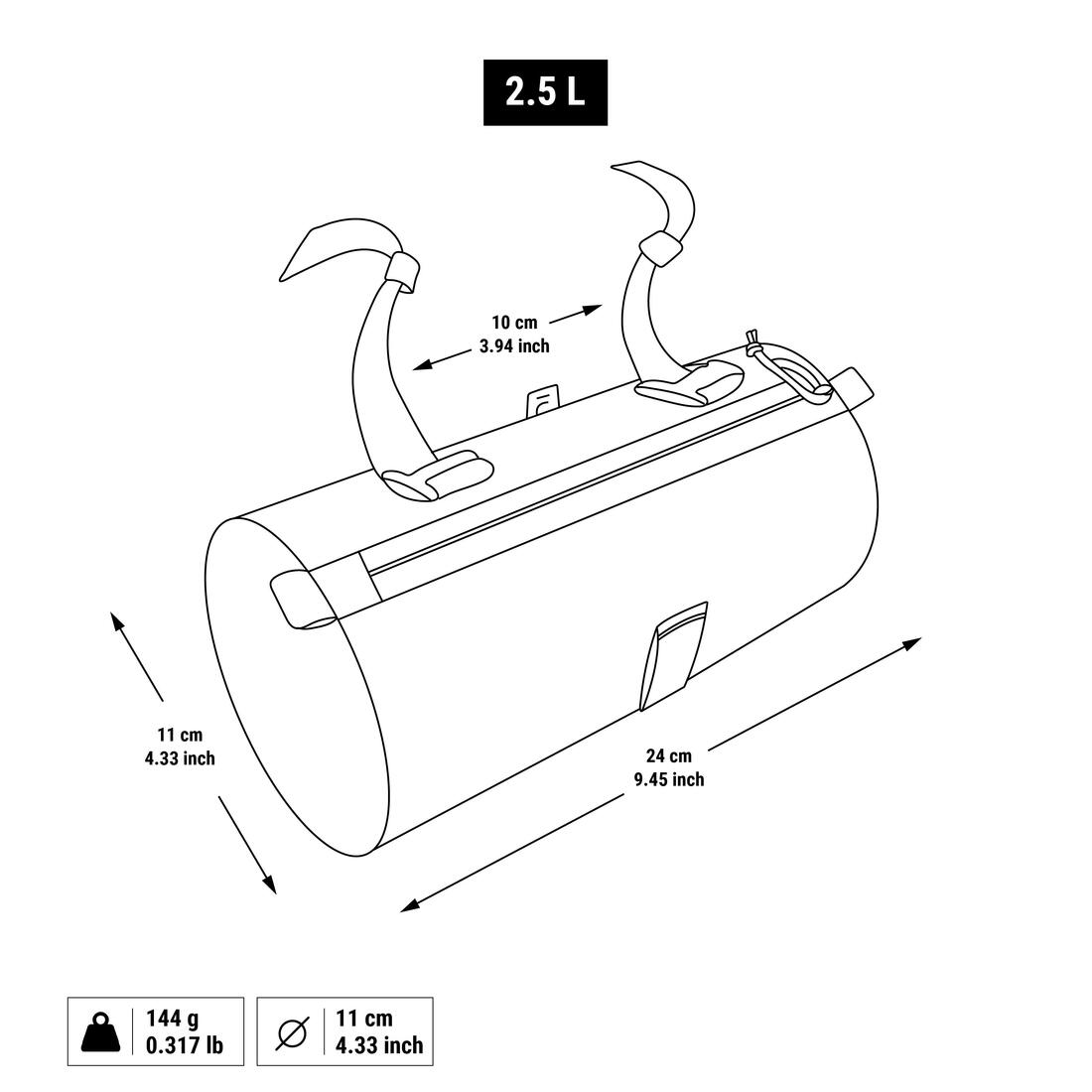 B'TWIN (ビトウィン) サイクリング 2.5 L バイクハンドルバーバッグ ACTV 100