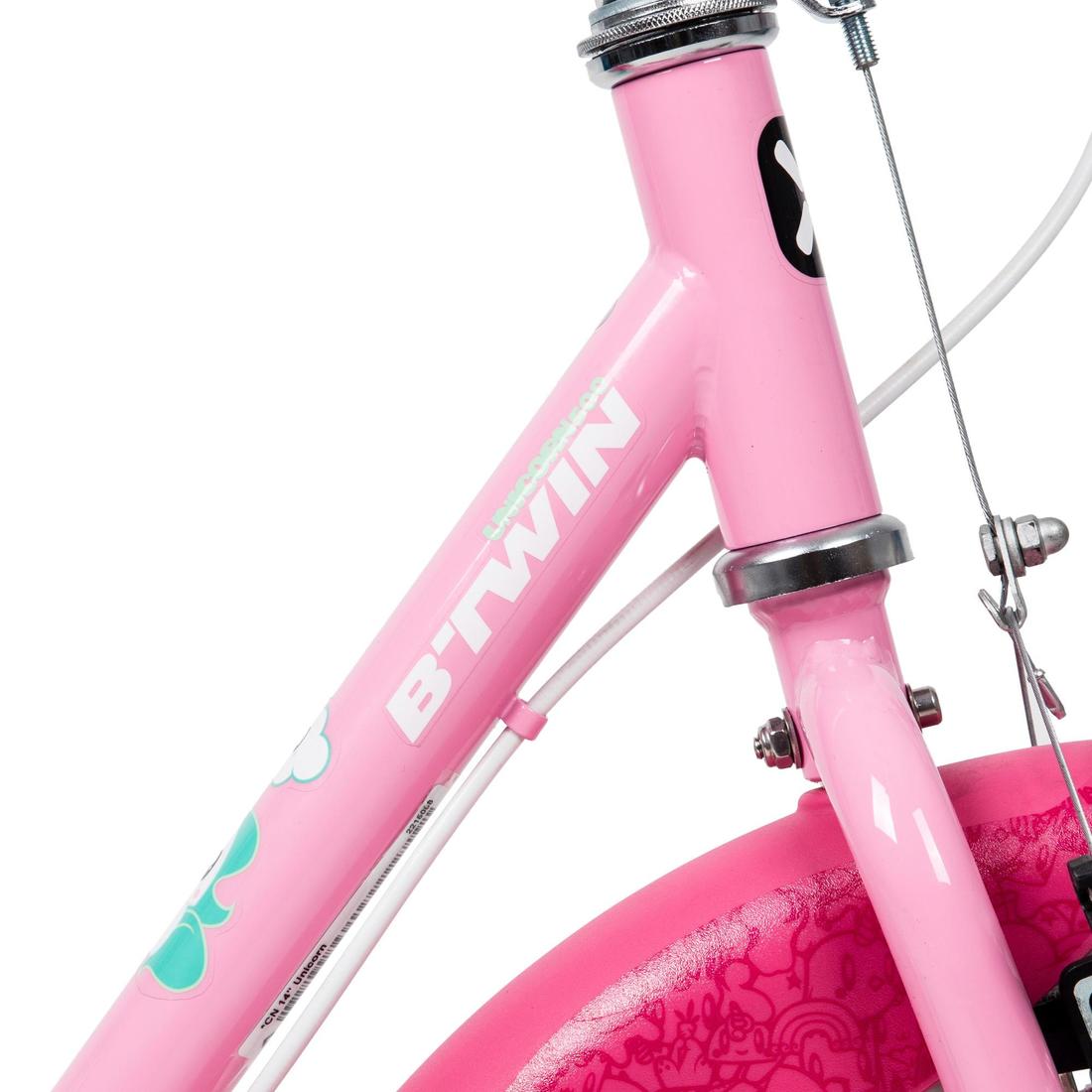 B'TWIN(ビトウィン) サイクリング 自転車 補助輪付き 14インチ ユニコーン 500 キッズ (3～5歳用)