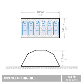 QUECHUA (ケシュア) キャンプ シェルター・テント ULTRAFRESH ARPENAZ 6人用