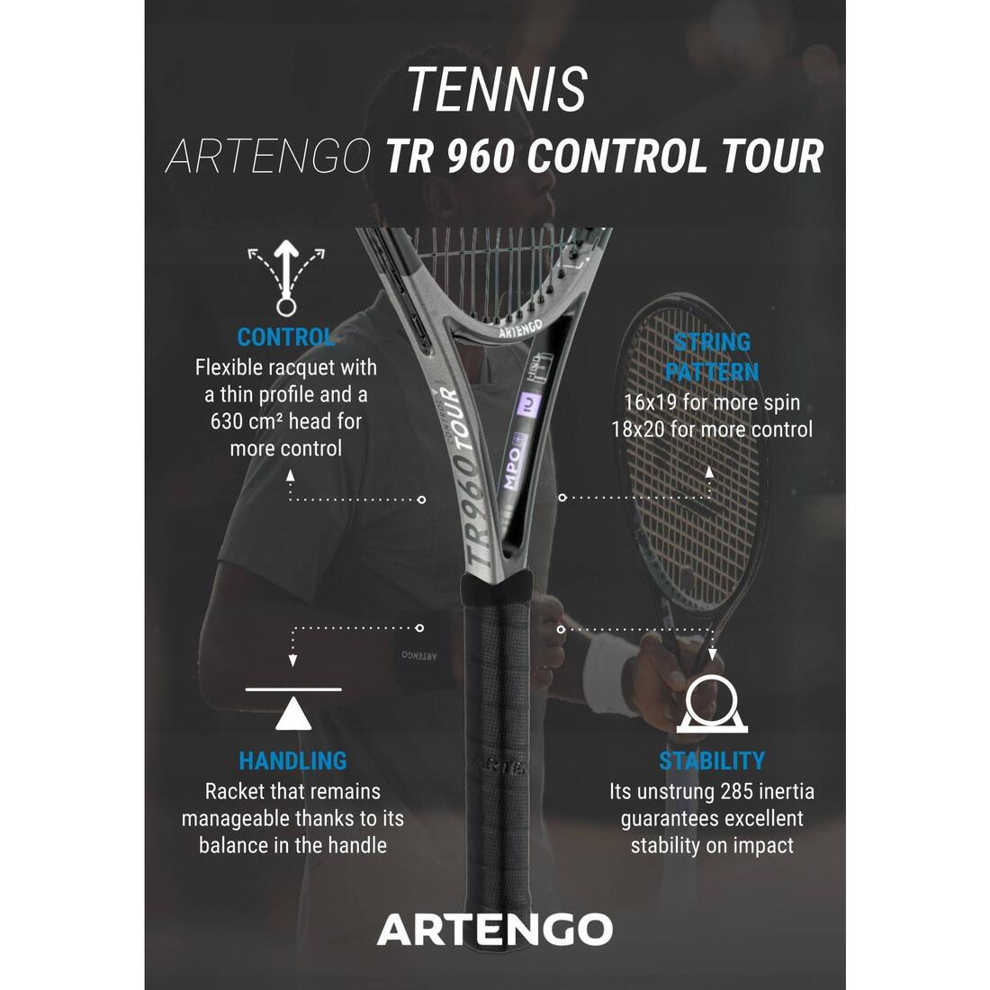 ARTENGO (アルテンゴ) テニスラケット ストリングなし TR960 Control 